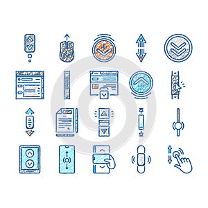 Scroll Computer Mouse Cursor Icons hand drawn