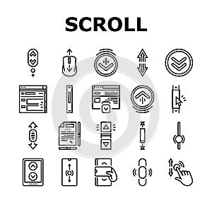 Scroll Computer Mouse Cursor Icons Set Vector