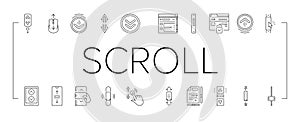 Scroll Computer Mouse Cursor Icons Set Vector .