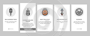 Scroll Computer Mouse Cursor Onboarding Icons Set Vector