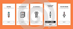 Scroll Computer Mouse Cursor Onboarding Icons Set Vector