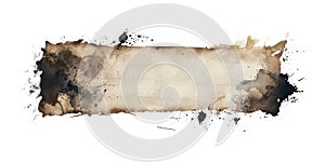 A scroll covered in deep ink stains.