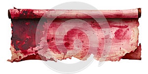 A scroll covered in deep ink stains.