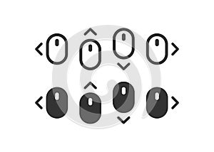 Scroll and cursor computer mouse icon. Pc pointer symbol. Sign button vector