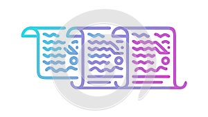 Scroll Documents with Text Data Icon, vector design Generative AI