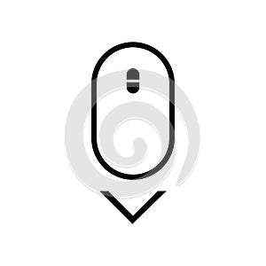 Scroll down icon. Vector scrolling mouse sybmol for web design isolated on transparent background. Trend line design