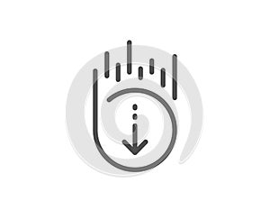 Scroll down line icon. Scrolling screen sign. Swipe page. Vector