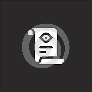 scroll icon. Filled scroll icon for website design and mobile, app development. scroll icon from filled esoteric collection