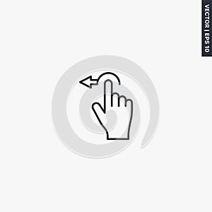 Scroll left, linear style sign for mobile concept and web design
