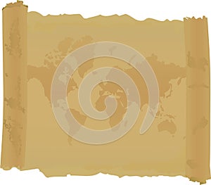 Scroll with map of world