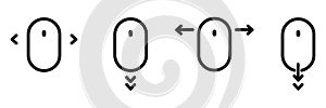 Scroll mouse vector icon. Scrolling line symbol collection on white background