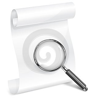 Scroll paper and magnifying