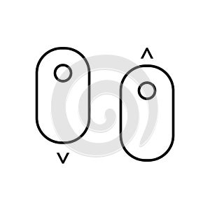 Scroll up and down computer mouse icon. Vector illustration. on white background