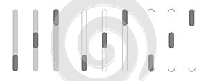 Scrollbar set, scroll bars isolated, scroll bar slider, progress down and up, UI design button icons for interface, interaction