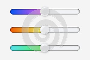 Scrollbars. Website design template scroll bars, computer ui scrolling tools vector elements, web rollover bar