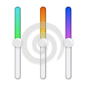 Scrollbars. Website design template scroll bars, computer ui scrolling tools vector elements, web rollover bar