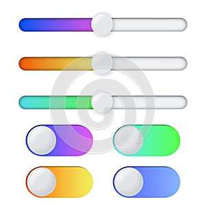 Scrollbars. Website design template scroll bars, computer ui scrolling tools vector elements, web rollover bar