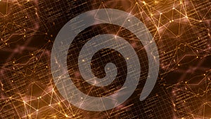 Scrolling programing code in digital space. cyber space technology background.