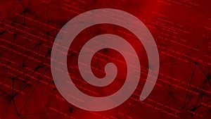 Scrolling programing code in digital space. cyber space technology background.