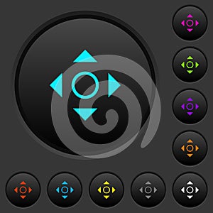 Scrolling tool dark push buttons with color icons