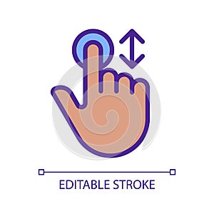 Scrolling vertically gesture pixel perfect RGB color icon