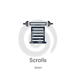 Scrolls icon vector. Trendy flat scrolls icon from asian collection isolated on white background. Vector illustration can be used