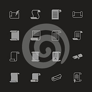 Scrolls and Papers - Flat Vector Icons