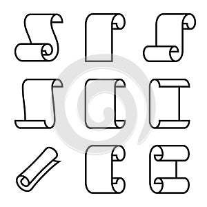 Scrolls and papers icons