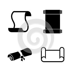 Scrolls Papers, Papyrus. Simple Related Vector Icons