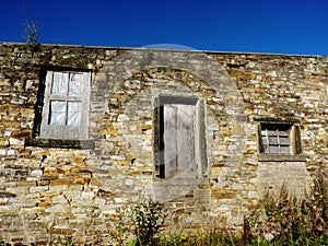 Scruffy barn farming building rustic brick