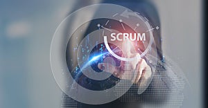 SCRUM, agile development methodology concept. Task sprint teamwork methodology.