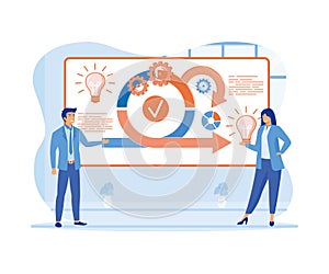 Scrum agile framework plan as software development method. Effective teamwork for project sprint.