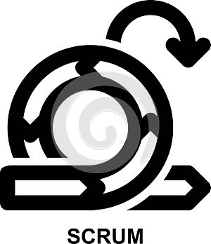scrum, agile scrum, agile, methodology, iterative, project management outline icon