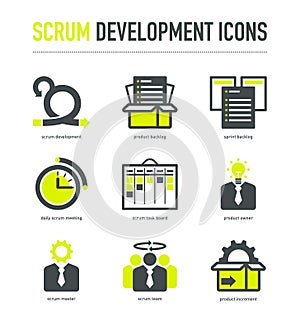 Scrum development methodology icons