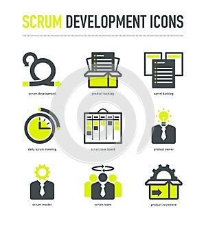 Scrum development methodology icons photo
