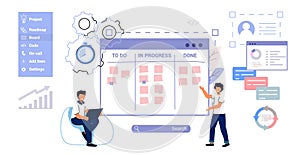 Scrum task board agile organizer Analyzing process of software development