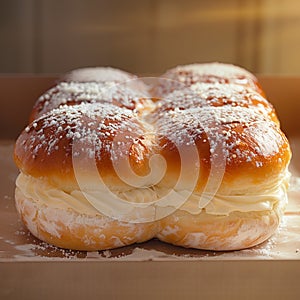 Scrumptious bun filled with Hokkaido fresh milk cream, topped delicately