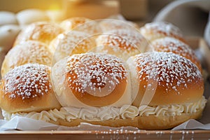 Scrumptious bun filled with Hokkaido fresh milk cream, topped delicately