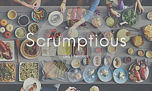 Scrumptious Delicious Appetizing Food Graphic Concept