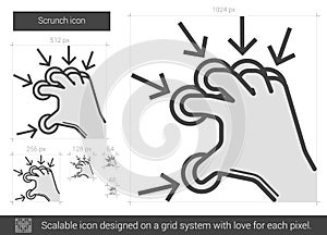 Scrunch line icon.