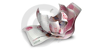 Scrunched Up Chinese Yuan Notes photo