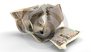 Scrunched Up Japanese Yen Notes photo