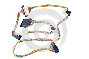 SCSI data cable on white