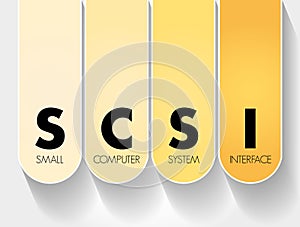 SCSI - Small Computer System Interface acronym, technology concept background