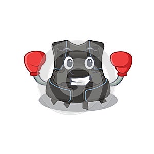 Scuba buoyancy compensator Caricature character design as a champion of boxing competition