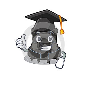 Scuba buoyancy compensator caricature picture design with hat for graduation ceremony