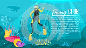 Scuba Diver explores the sea.