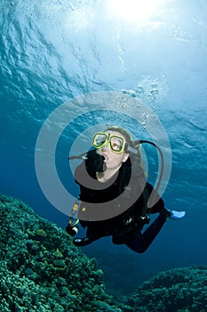 Scuba diver exploring undersea