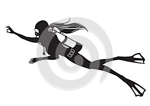 Scuba diver gives a sign O.K.