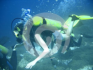 Scuba diver group lesson